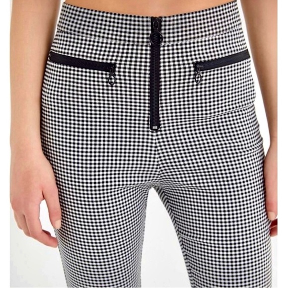 Urban Outfitters Black and White Check Stretch Pants - Picture 2 of 8